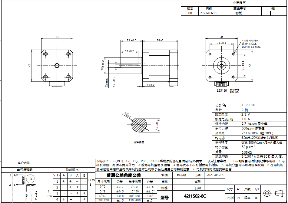 42hs02步進(jìn)電機(jī)規(guī)格書