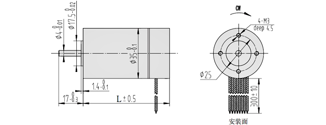35mm空心杯電機尺寸圖